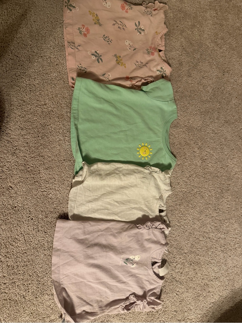 H&M Girls Short Sleeve Tops - Pink, Mint, Cream, Lavender